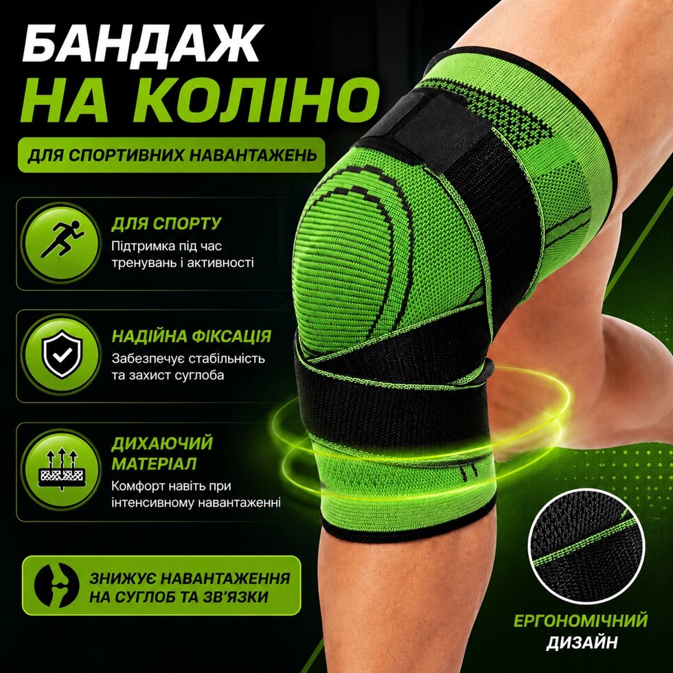 Бандаж на коліно з ортопедичною фіксацією, розмір L