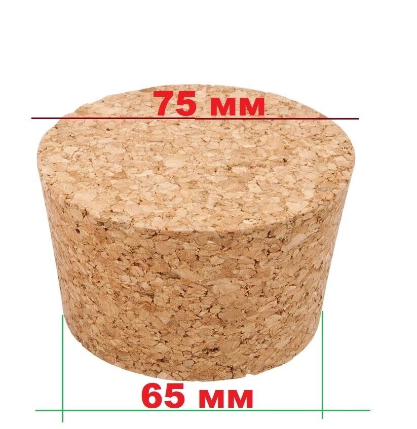 Коронкова пробка для бутля 75*65*30, агломерована