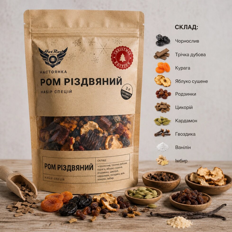 Набір спецій для настоянки Ром Різдвяний (3 л)