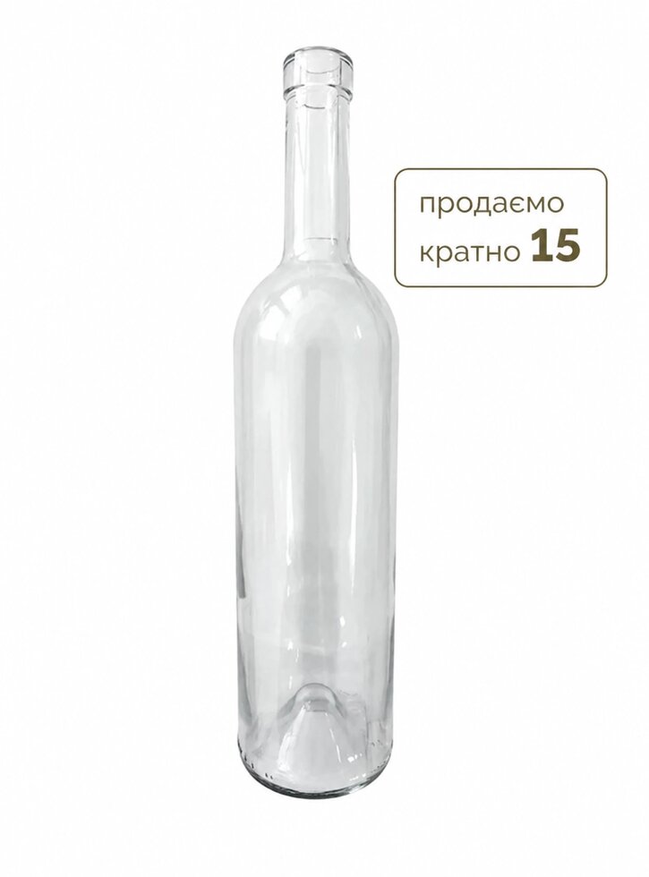 Пляшка винна 750 мл прозора (під корок)