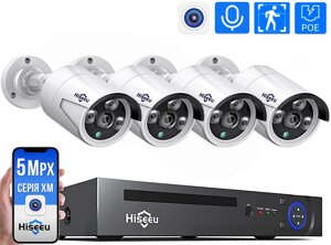 Hiseeu Комплект відеоспостереження на 1 IP камеру POE 5Мп