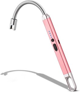 Імпульсна USB запальничка для свічок, кухні, плити, гнучка рожева