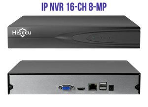 IP Відеореєстратор NVR Hiseeu 16-канальний 8Мп (4K)