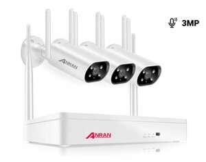 Комплект відеоспостереження на 3 камери Anran Wi-Fi 3MP ARCCTV