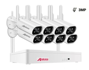Комплект відеонагляду на 8 камер Wi-Fi Anran 3MP ARCCTV
