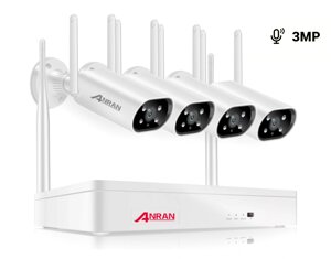 Комплект Wi-Fi відеоспостереження на 4 камери Anran 3MP ARCCTV
