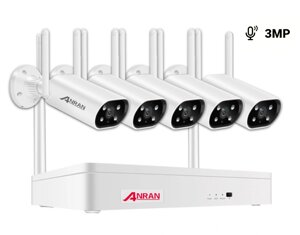 Комплект Wi-Fi відеонагляду на 5 камер Anran 3MP ARCCTV