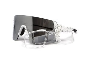 Окуляри захисні Global Vision Astro+RX White (G-Tech silver), дзеркальні сірі в білій оправі з діоптрійною вставкою в