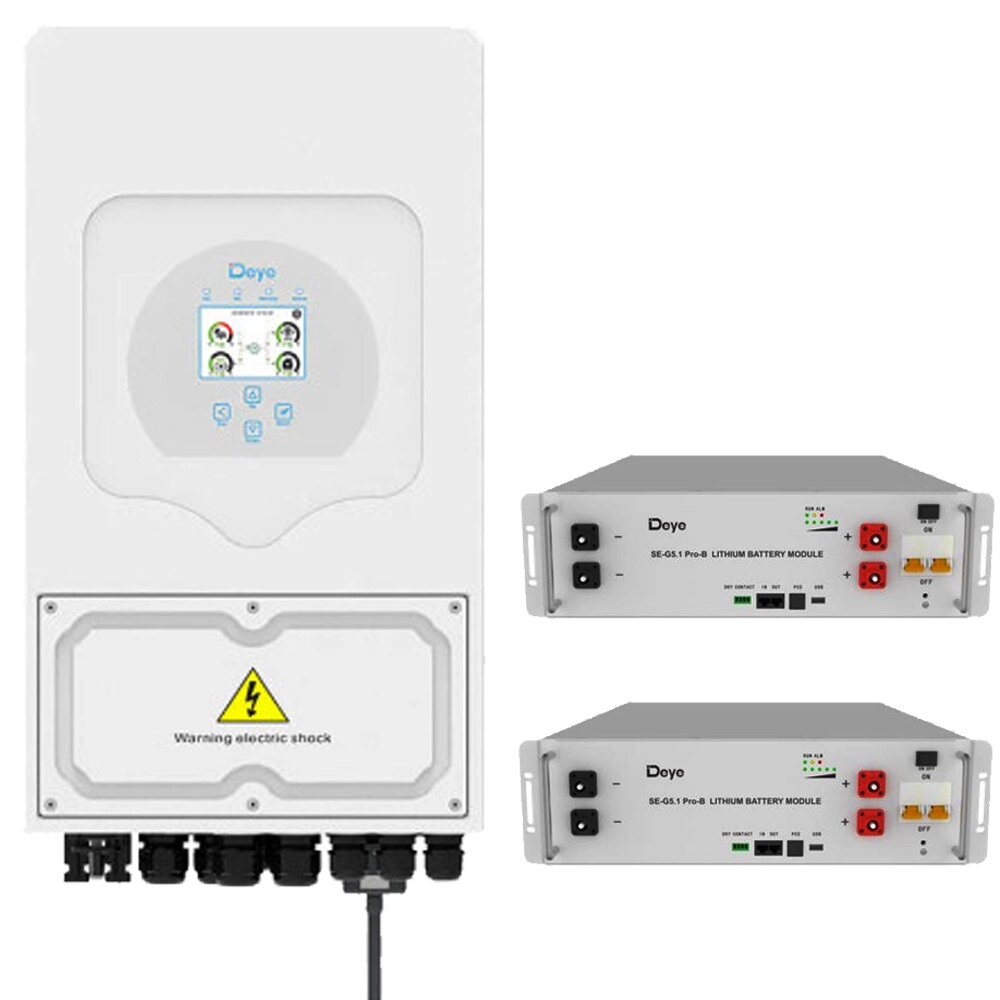 Комплект резервного живлення інвертор Deye 6 кВт + 2 шт АКБ SE-G5.1 Pro-B LiFePO4 51,2V 10 кВт від компанії ЕНЕРГЕТИЧНА КОМПАНІЯ "ІНСОЛ" - фото 1