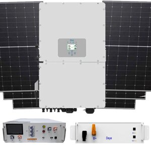 Гібридна сонячна електростанція на 50 кВт під ключ SUN-50K- SG01HP3-EU- BM4 + BMS + BOS-GM5.1 + LR7-72HTH-610M
