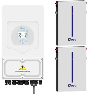 Система комплект резервного живлення інвертор Deye SUN-6K-SG03LP1-EU 6 квт + RW-M6.1 6,14кВт * 2шт.