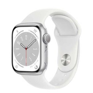 Apple Watch Series 8 GPS 45mm Silver Aluminum Case with White S. Band - M/L (MP6N3, MP6Q3)