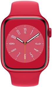 Apple Watch Series 8 GPS 45mm PRODUCT RED Aluminum Case w. PRODUCT RED S. Band - S/M (MNUR3)