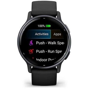 Garmin vivoactive 5 Slate Aluminum Bezel with Black Case and Silicone Band (010-02862-10/50)