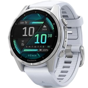 Garmin Fenix 8 43mm AMOLED Silver with Whitestone Silicone Band (010-02903-00)