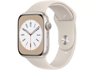 Apple Watch Series 8 GPS 45mm Starlight Aluminum Case with Starlight Sport Band (MNP23, MNUQ3)