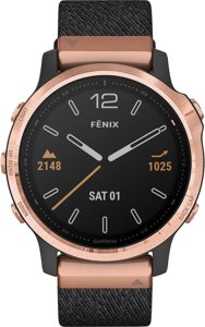 Garmin Fenix 6S Pro Sapphire Rose Gold with Heathered Black Nylon Band (010-02159-37)