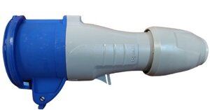 Розетка зовнішньої установки із заземленням Legrand 16A 2К+З 230В IP44 сірий із синім 555104