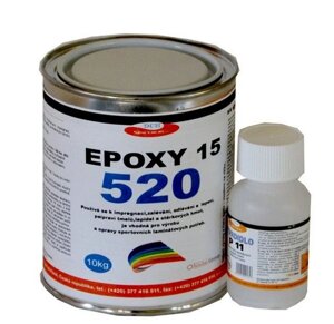 Прозора епоксидна смола EPOXY-520 (Чехія) комплект 1 кг смоли + затверджувач для скловолокна, склотканини