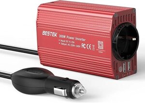 Автомобільний інвертор Bestek 300 Вт перетворювач 12 В на 230 В та 2 USB-портами