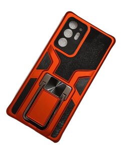 Чохол для телефону Samsung Note 20 Ultra військового класу з магнітним кільцем для кріплення автомобіля (червоний)