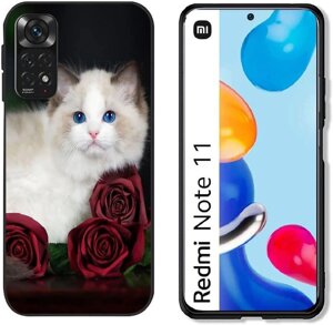 Чохол Esakycn для Xiaomi Redmi Note 11 / Redmi Note 11S (котик)