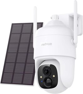 Камера спостереження з акумулятором NETVUE з сонячною батареєю, 2K з PIR-детектором руху (СТОК)