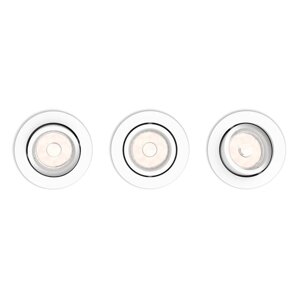 Комплект вбудованих стельових світильників Philips SET 3x GU10, 5.5W, 230V (білий)