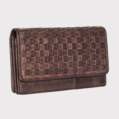 Шкіряна сумка- гаманець DONBOLSO блокувальник RFID та захист NFC (темно коричневий)