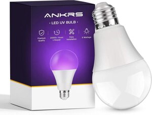 Лампа UV LED Ankrs 9W E27: ефект ультрафіолетового світла для Halloween та вечірок