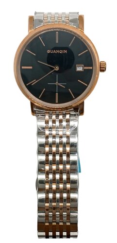 Чоловічий аналоговий автоматичний механічний наручний годинник GUANQIN GJ16028 (металевий, чорний, золотий)