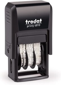 Штемпель дати Trodat Printy 4810, місяць літерами, 3,8 мм, колір чорний (англійська)