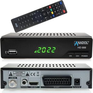 Супутниковий ресивер Anadol HD 888 з функцією запису PVR, для супутникового телебачення, HDMI, HDTV, SCART