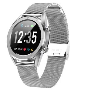 Розумний годинник Brikivits DT28 з Bluetooth для iOS/Android (сірий сталевий ремінець)