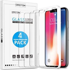 Захисне скло Omoton [4 шт] сумісне з iPhone 11 Pro/iPhone XS/iPhone X