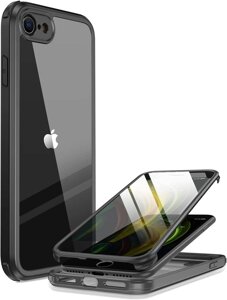Захисний чохол зі склом EasyAcc для iPhone SE і iPhone 7/8 (чорний, прозорий)