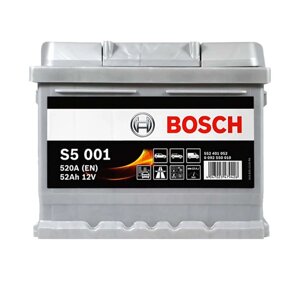 Акумулятор автомобільний BOSCH (S50 010) (LB1) 52Ah 520A R+
