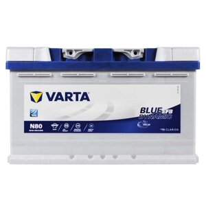 Акумулятор автомобільний VARTA Blue Dynamic EFB (N80) 80Ah 800A R+L4)