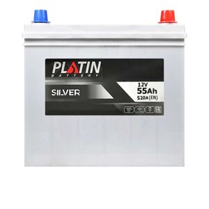 Автомобільний акумулятор PLATIN Silver Asia SMF 55Ah 520A R+ NS60 товст. кл.