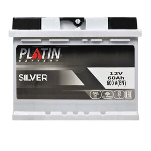 Автомобільний акумулятор PLATIN Silver MF 60Ah 600A R+L2)