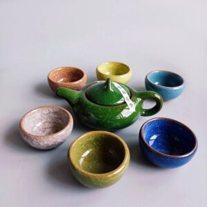 Чайний набір глазурований керамічний набір для китайської чайної церемонії Кольоровий