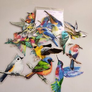 Набір фігурних наліпок "Райські пташки"