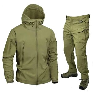 Костюм тактичний soft shell olive, Костюм олива демісезонний софтшел