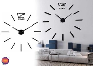 3D годинник настінний самоклейний, наклейка на стіну DIY CLOCK без цифр