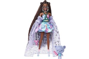 Барбі Екстра Модниця Темнокожа Barbie Extra Fancy Тедді Ведмедик Teddy