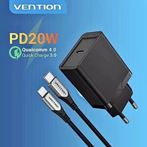 Швидкий зарядний пристрій Vention PD 20 W Type-C/блок живлення/iphone