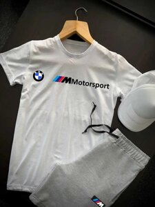 Комплект чоловічий літній Футболка Шорти BMW Спортивний костюм БМВ