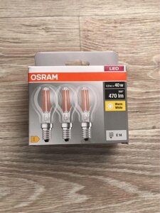 Лампа OSRAM LED VALUE E14 4-40W 4000K 220V P45 filament