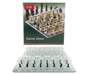 Набір для гри П'яні шахи зі стопками, 35х35 см яскраво-червоні шахи