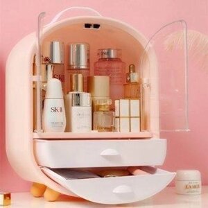 Органайзер для зберігання косметики Beauty Care на 3 відділення рожевий